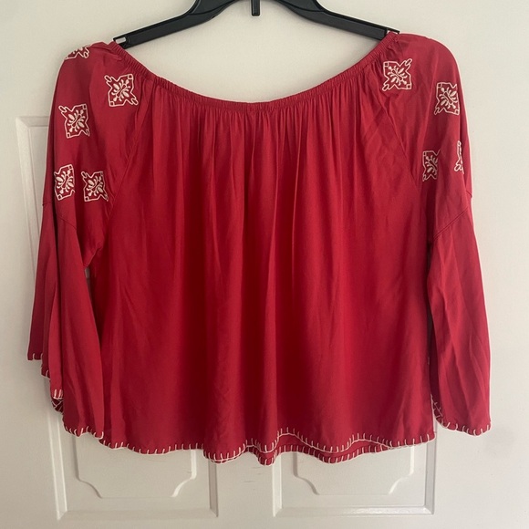 Ariat Kristine Top Brandy Apple Size Small Embroidered Western Flare Sleeve Boho - Picture 9 of 10